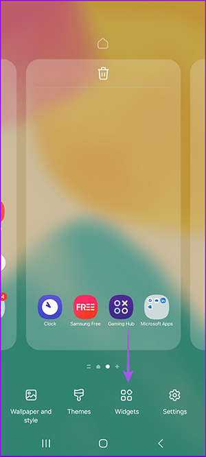 Thêm widget điện thoại Samsung Galaxy