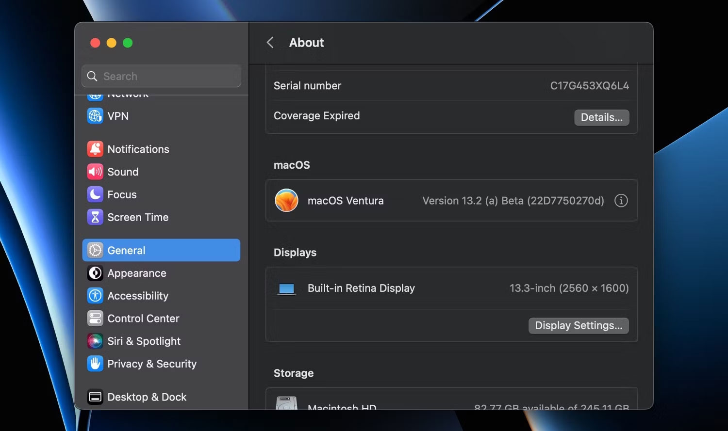 Trang System Settings
