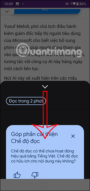 Ẩn chế độ đọc Reading Mode