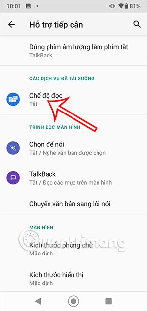 Chế độ đọc trên Android