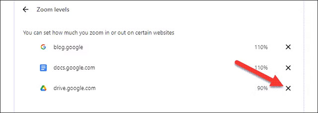 Nhấp vào biểu tượng "X"