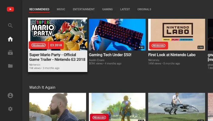 Sử dụng YouTube trên Nintendo Switch