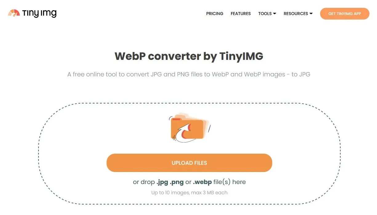 Tổng quan về trang chuyển đổi Tinyimg.