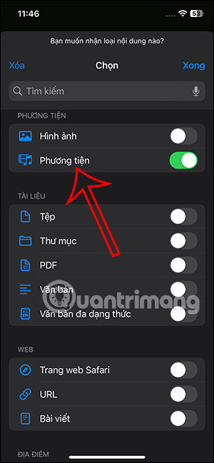 Chỉ lấy tập tin phương tiện