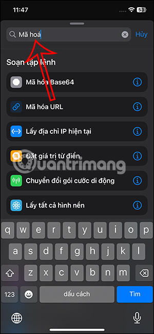 Nhập từ khóa mã hóa 