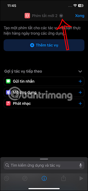 Đổi tên phím tắt 