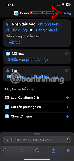 Lưu phím tắt 