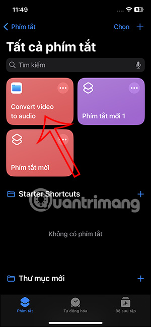 Phím tắt tách nhạc khỏi video trên iPhone 