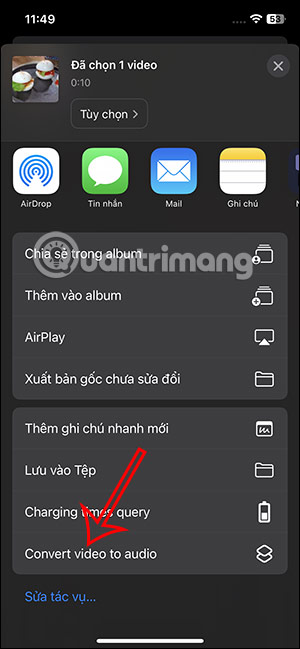 Chọn phím tắt tách nhạc khỏi video trên iPhone 