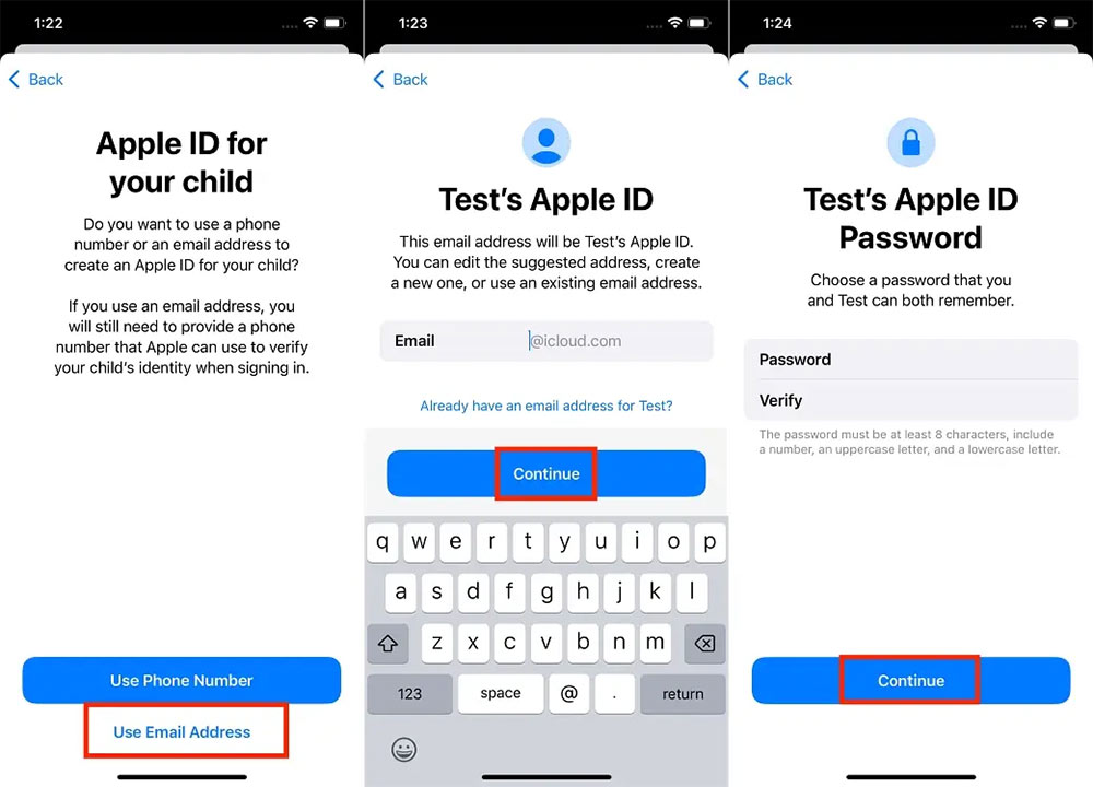Tạo tài khoản Apple ID của trẻ