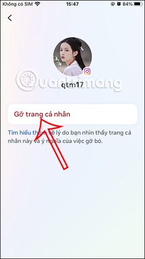 Gỡ tài khoản Instagram khỏi điện thoại