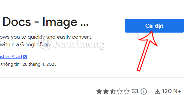 Cài đặt tiện ích Docs - Image OCR trên Google Docs
