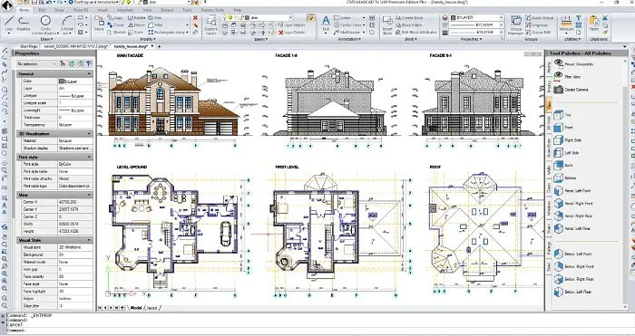 Tạo mô hình ngôi nhà bằng CMS Intellicad.