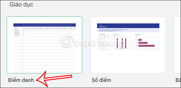 Bảng điểm danh trên Google Sheets