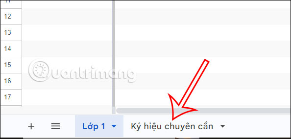 Ký hiệu chuyên cần trên Google Sheets