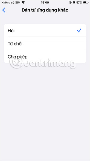 Tùy chỉnh quyền truy cập clipboard
