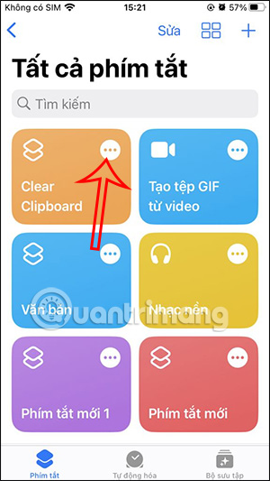 Tùy chỉnh phím tắt Clear Clipboard