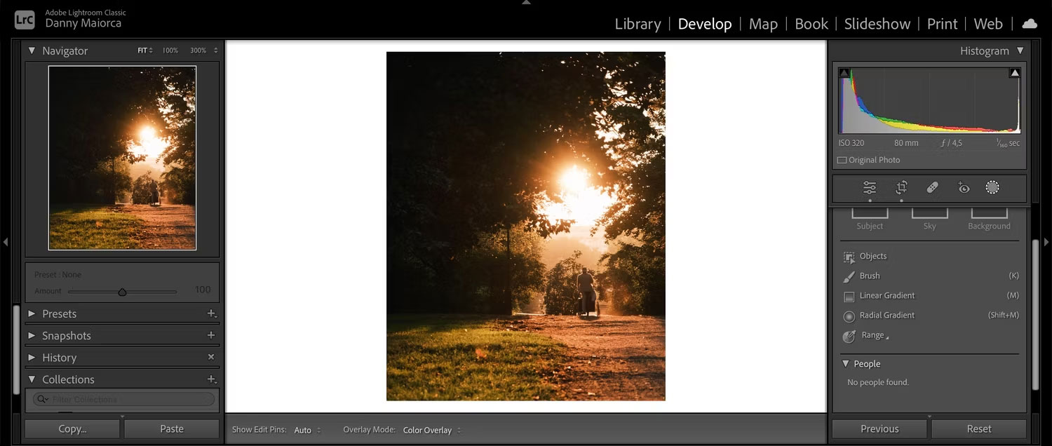 Tùy chọn Radial Gradient trong Lightroom