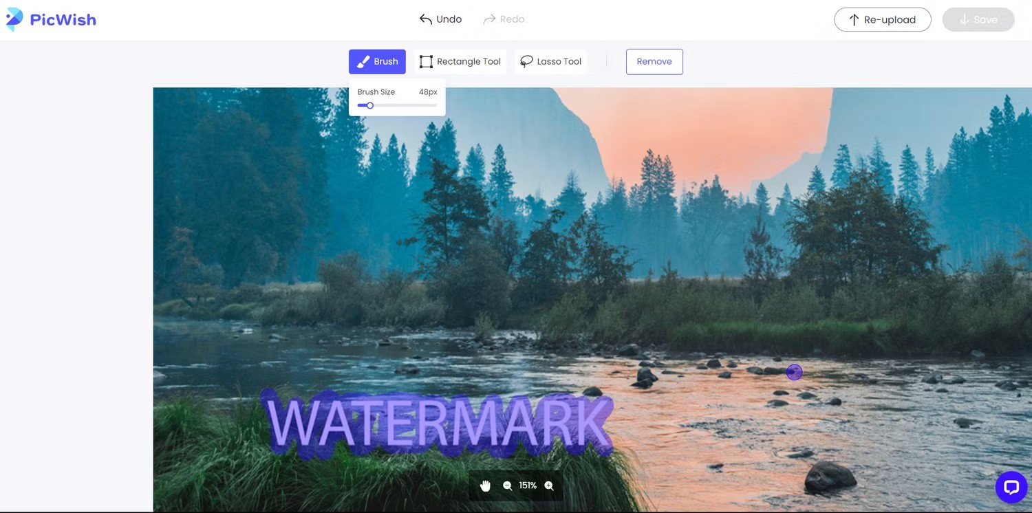 Xóa watermark bằng công cụ Brush trong PicWish