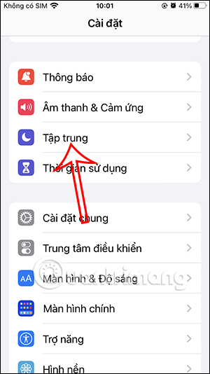 Chế độ Tập trung trên iPhone