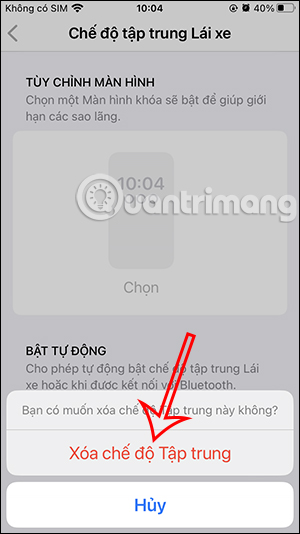 Xóa chế độ tập trung