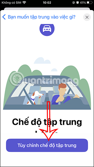 Chỉnh chế độ lái xe trên iPhone