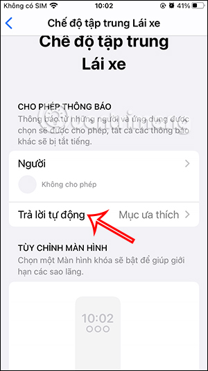 Trả lời tin nhắn tự động iPhone