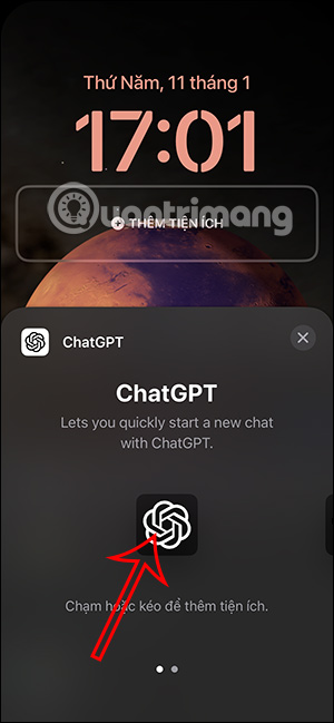 Chọn widget ChatGPT