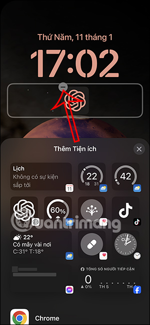 Xóa widget ChatGPT iPhone