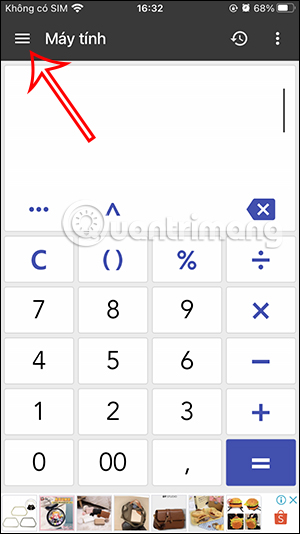 Giao diện ứng dụng ClevCalc