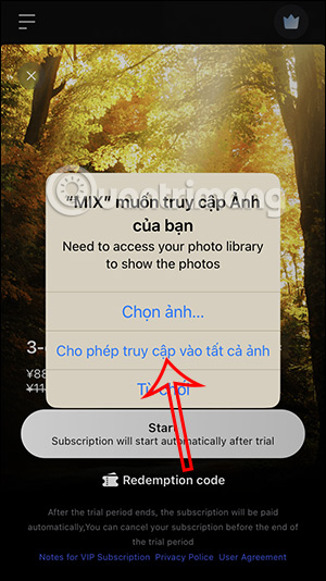 MIX truy cập album trên điện thoại 