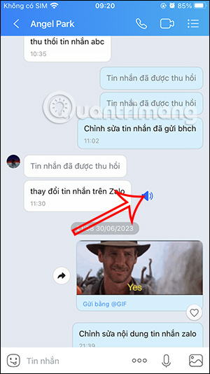 Đọc tin nhắn trên Zalo 