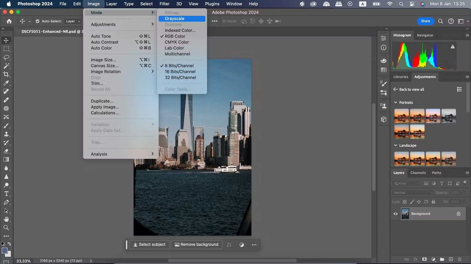 Các chế độ hình ảnh khác nhau có sẵn trong Adobe Photohshop
