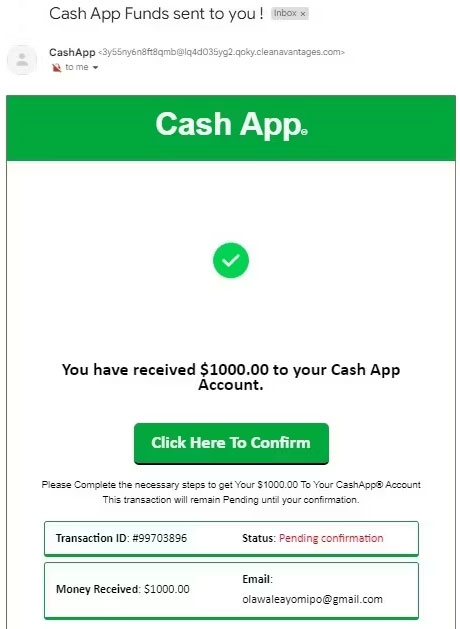 Ví dụ về email phishing
