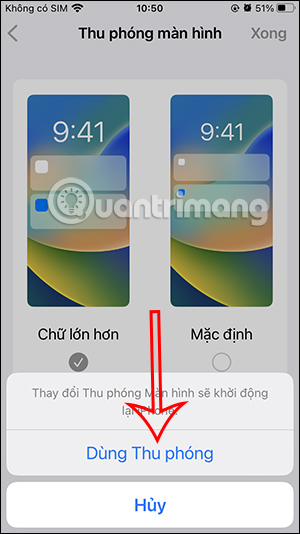 Dùng chế độ thu phóng trên iPhone 