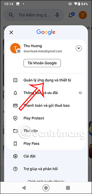 Quản lý ứng dụng và thiết bị Android