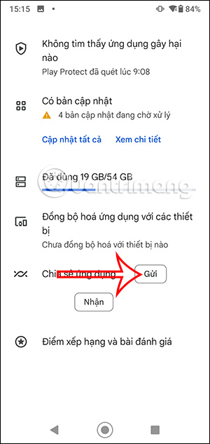 Gửi ứng dụng trên Android