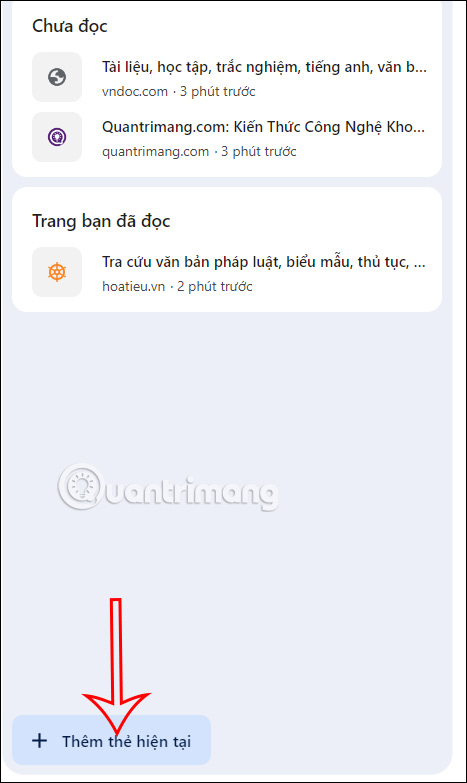 Thêm vào danh sách đọc trên Chrome