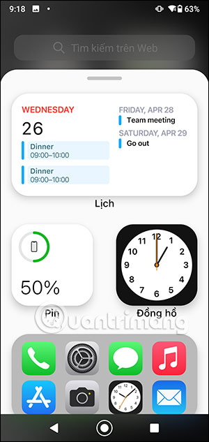 Chỉnh thêm tiện ích màn hình điện thoại