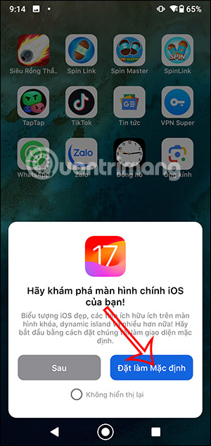 Cài mặc định Launcher iOS 17