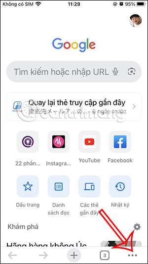 Tùy chỉnh Chrome iPhone 