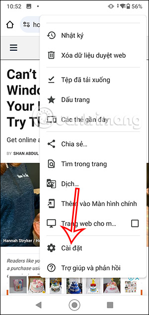 Cài đặt Chrome Android 