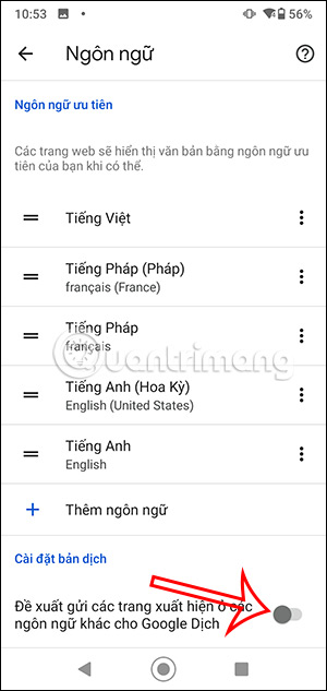 Tắt pop-up Google Dịch Chrome Android 