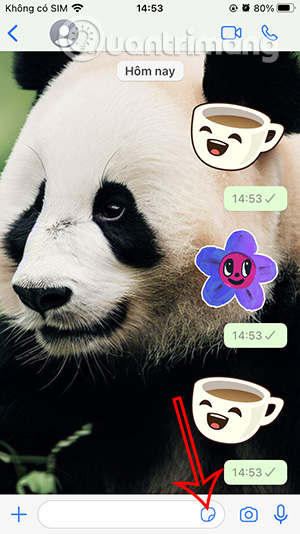 Truy cập sticker WhatsApp