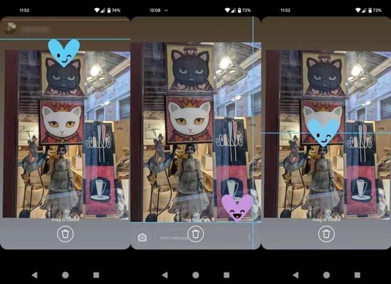 Tạo Instagram Story với Safe Zone hiển thị.