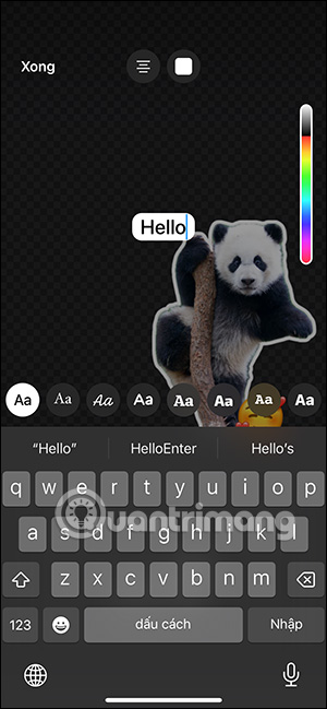 Viết chữ vào sticker WhatsApp