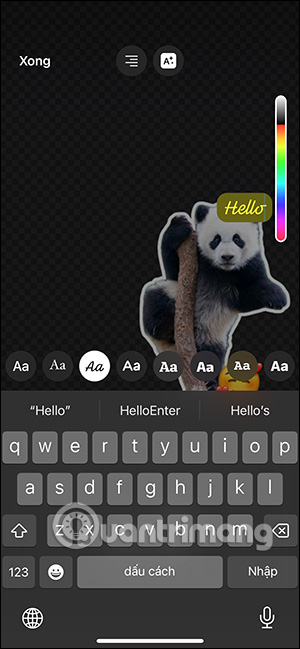 Đổi màu chữ viết chèn trong sticker WhatsApp