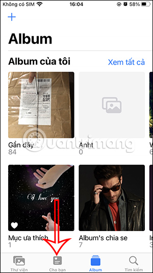 Tab cho bạn trên Ảnh iPhone