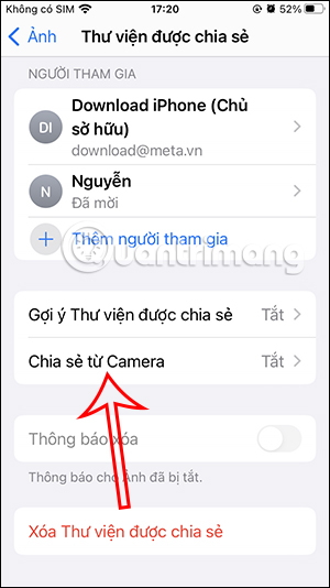 Chia sẻ từ Camera