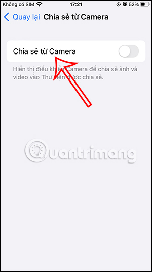 Bật chia sẻ ảnh chụp vào album chia sẻ iPhone